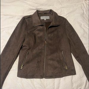 MARC NEW YORK Andrew Marc Womens Faux Suede Leather Zip Jacket